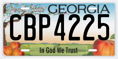 GA license plate CBP4225