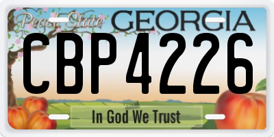 GA license plate CBP4226