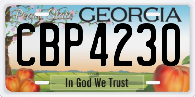 GA license plate CBP4230