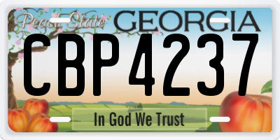 GA license plate CBP4237
