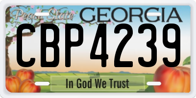 GA license plate CBP4239