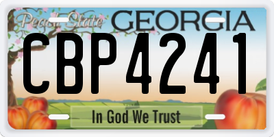 GA license plate CBP4241