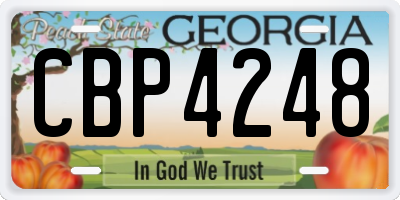 GA license plate CBP4248