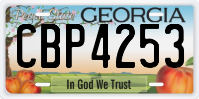 GA license plate CBP4253