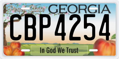 GA license plate CBP4254