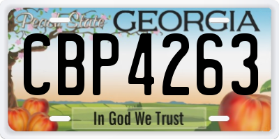 GA license plate CBP4263