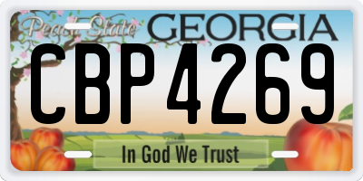 GA license plate CBP4269