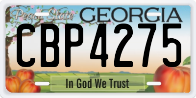 GA license plate CBP4275