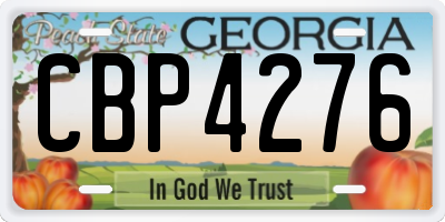 GA license plate CBP4276