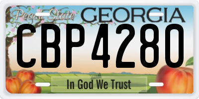 GA license plate CBP4280