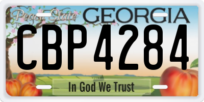 GA license plate CBP4284