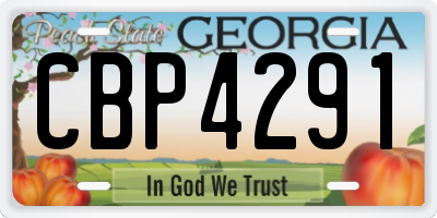 GA license plate CBP4291