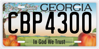 GA license plate CBP4300