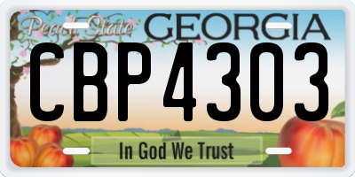 GA license plate CBP4303