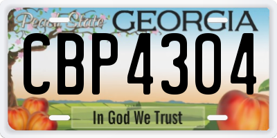 GA license plate CBP4304