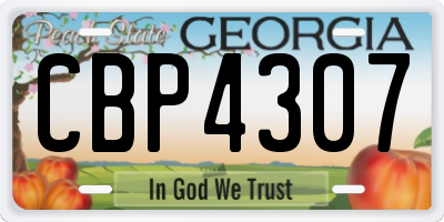 GA license plate CBP4307