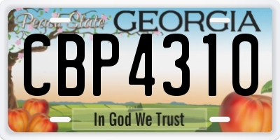 GA license plate CBP4310