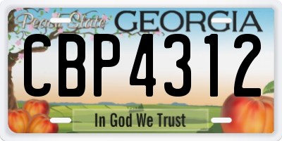 GA license plate CBP4312
