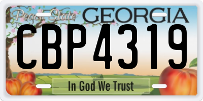 GA license plate CBP4319