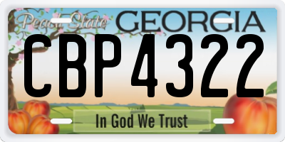 GA license plate CBP4322