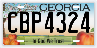 GA license plate CBP4324