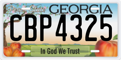 GA license plate CBP4325