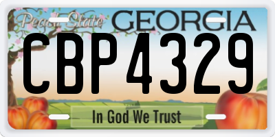 GA license plate CBP4329