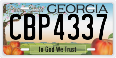 GA license plate CBP4337