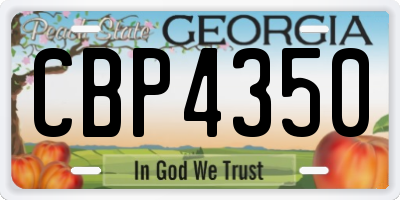 GA license plate CBP4350