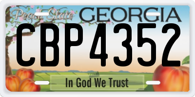 GA license plate CBP4352
