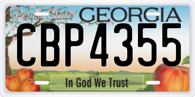 GA license plate CBP4355