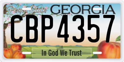 GA license plate CBP4357
