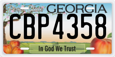 GA license plate CBP4358