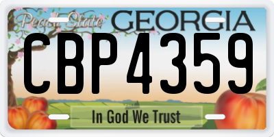GA license plate CBP4359