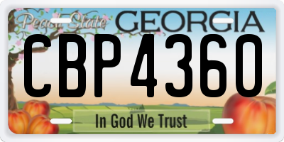 GA license plate CBP4360