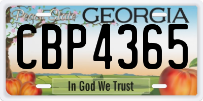GA license plate CBP4365