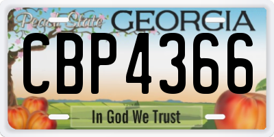 GA license plate CBP4366