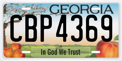 GA license plate CBP4369
