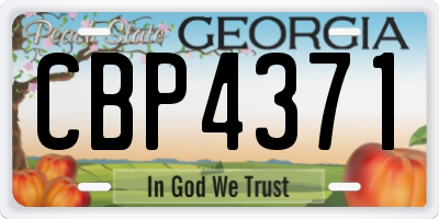 GA license plate CBP4371