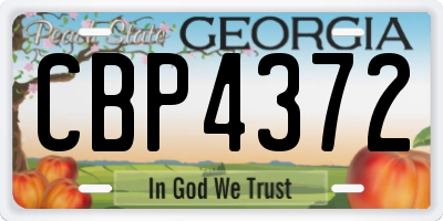 GA license plate CBP4372