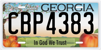 GA license plate CBP4383