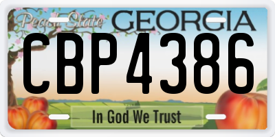 GA license plate CBP4386