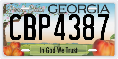 GA license plate CBP4387