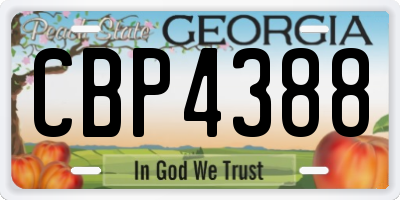 GA license plate CBP4388