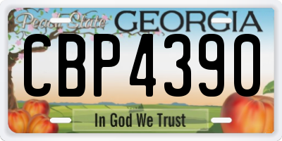 GA license plate CBP4390