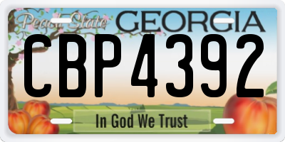 GA license plate CBP4392