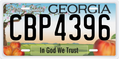 GA license plate CBP4396