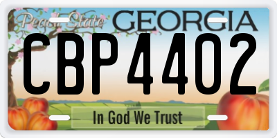 GA license plate CBP4402