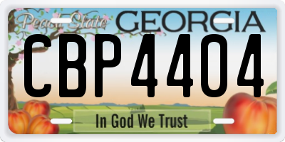 GA license plate CBP4404