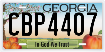 GA license plate CBP4407